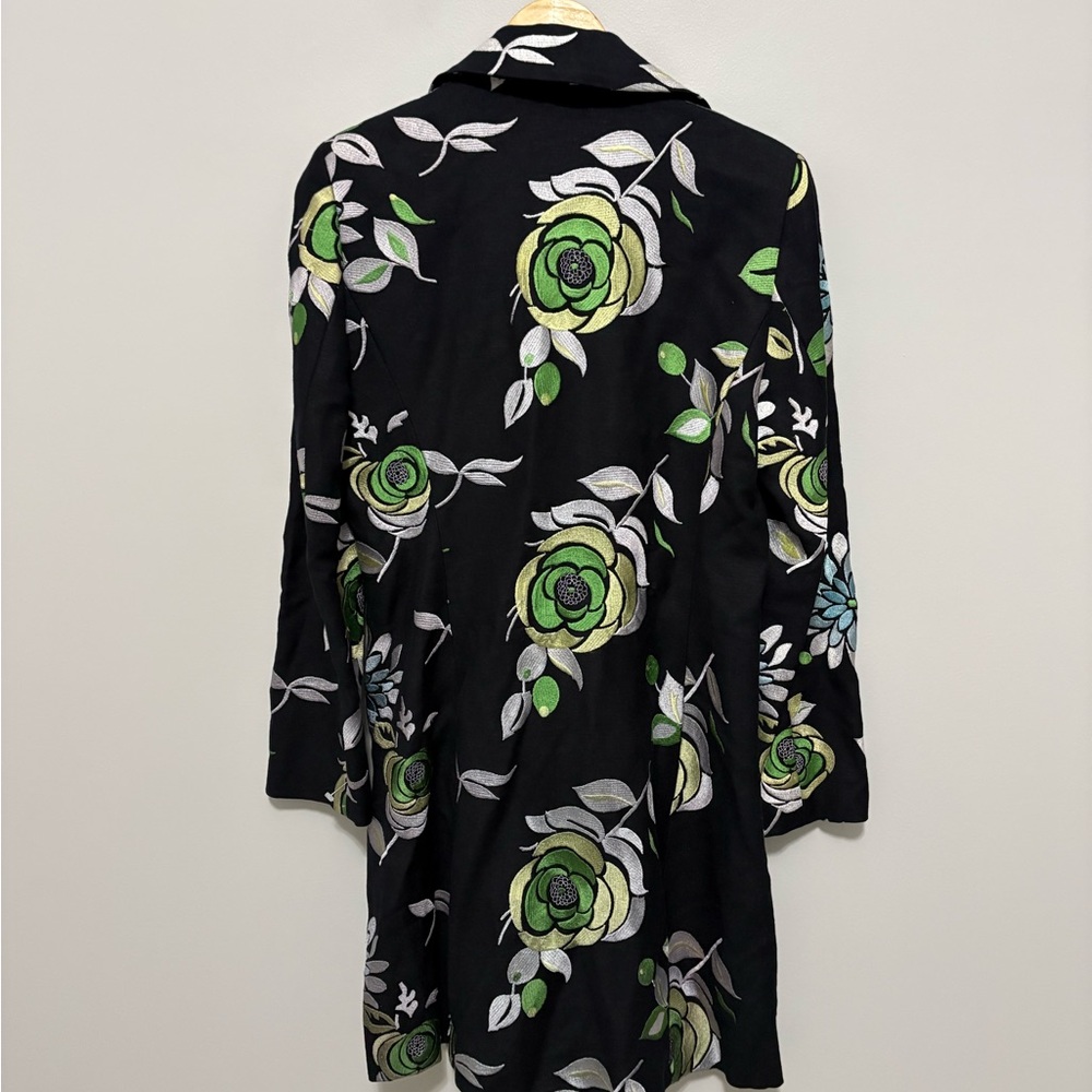 Peter Nygard Floral Embroidered Trench Coat Duster - Picture 3 of 5